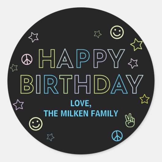 Blacklight-Geschenkklammer Runder Aufkleber (Vorderseite)