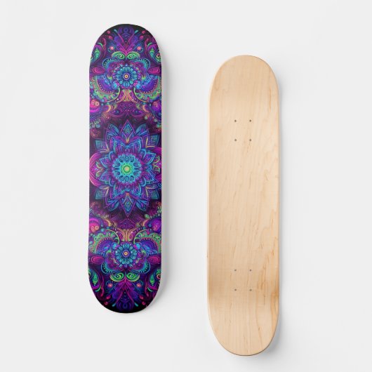 Blacklight Graffiti-Muster Skateboard (Vorderseite)