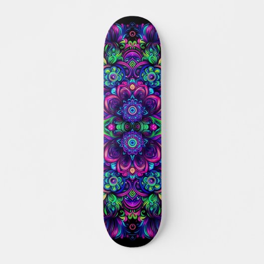 Blacklight Graffiti Musterskateboard Skateboard (Vorne)