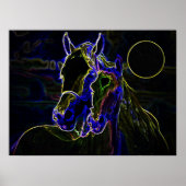 Blacklight Horses Poster Printwerbung - Pferdepost (Vorne)