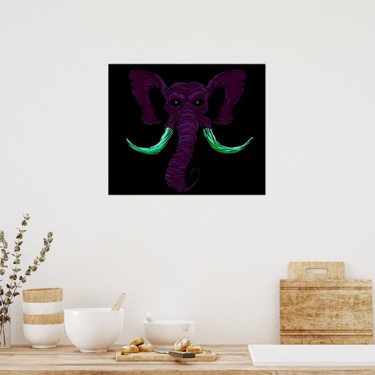 Blacklight Mammoth Poster (Küche)