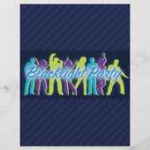 Blacklight Party Flyer Einladung Ankündigungen (Hinten)