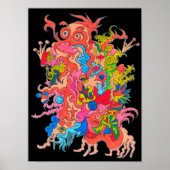 Blacklight Psychedelic Monster Poster (Vorne)