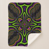 Blacklight Psytrance Nights Geometric Mandala Sherpadecke (Vorderseite)