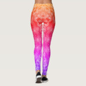 Blacklight Regenbogen-RoseMandala Leggings (Rückseite)