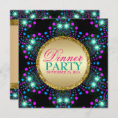 Blacklight Sparkle Magisches Abendessen Party Einl Einladung (Vorne/Hinten)