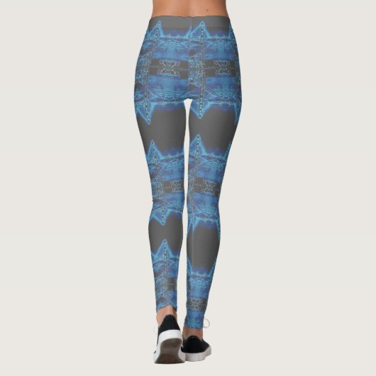 Blacklight Techno Rave Stripes Party Leggings (Rückseite)