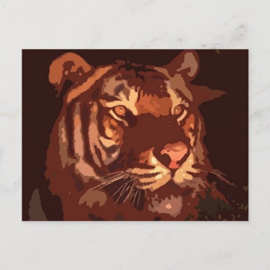 Blacklight Tiger Face Postkarte (Vorderseite)
