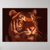 Blacklight Tiger Face Print Poster (Vorne)