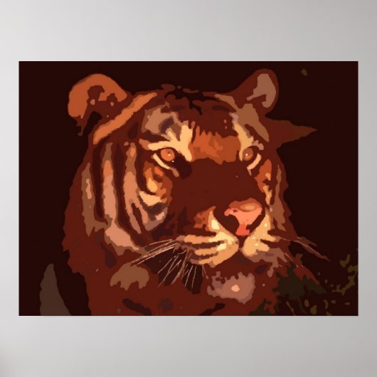 Blacklight Tiger Face Print Poster (Vorne)