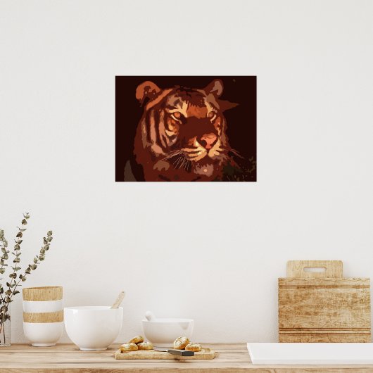 Blacklight Tiger Face Print Poster (Küche)