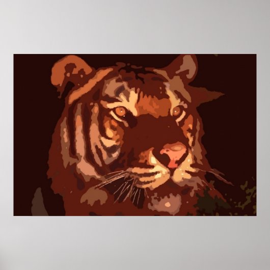 Blacklight Tiger Face Print Poster (Vorne)