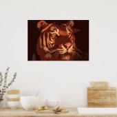 Blacklight Tiger Face Print Poster (Küche)