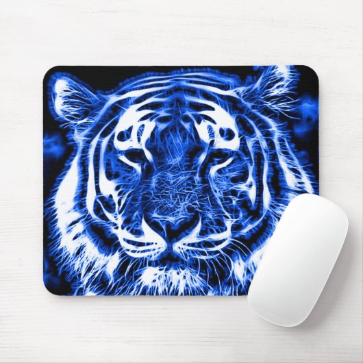 Blacklight Tiger-Geist-Fraktal-Tierdruck Mousepad (Mit Mouse)