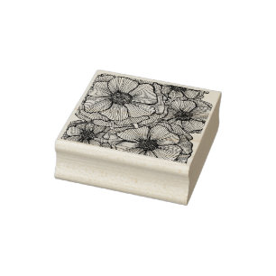 Blackline-Blume Rubber-Briefmarke Gummistempel