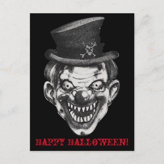BlackLines Horror Happy Teeth Clown Postkarte (Vorderseite)