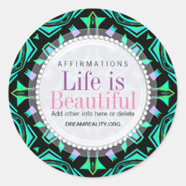 Blacklite Aztec Magic Custom Round Sticker