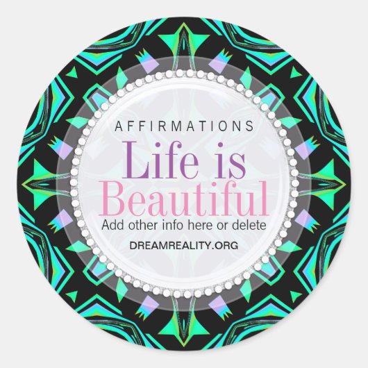 Blacklite Aztec Magic Custom Round Sticker (Vorderseite)