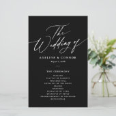 BlackModern Minimalistisch Calligraphy Wedding Pro (Stehend Vorderseite)