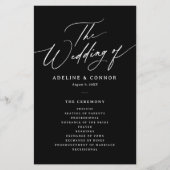 BlackModern Minimalistisch Calligraphy Wedding Pro (Vorderseite)