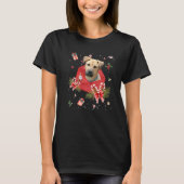 Blackmouth Cur Dog In Christmas Card Ornament Paja T-Shirt (Vorderseite)