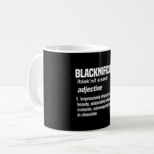 Blacknificent Black History Afro American African Kaffeetasse (Vorderseite Links)