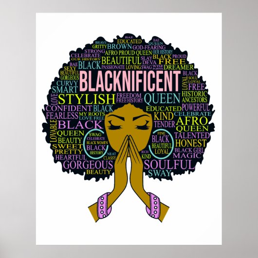 Blacknificent Black Queen Melanin Sista Girl Magic Poster (Vorne)