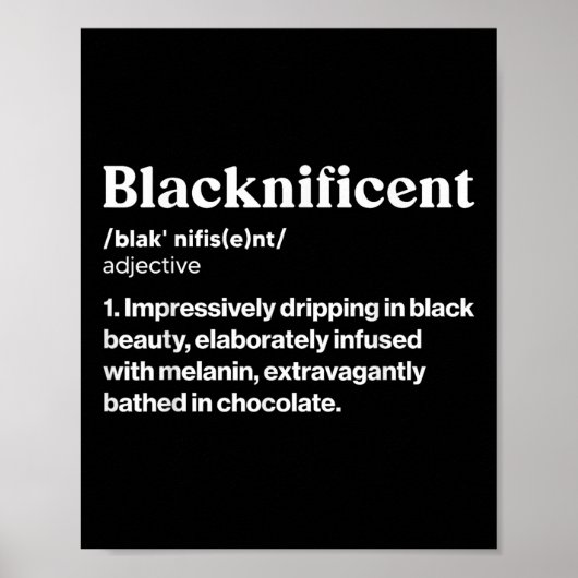 Blacknificent Definition African Black Pride Melan Poster (Vorne)