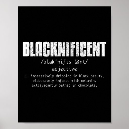 Blacknificent Definition Black History Juneteste Poster (Vorne)