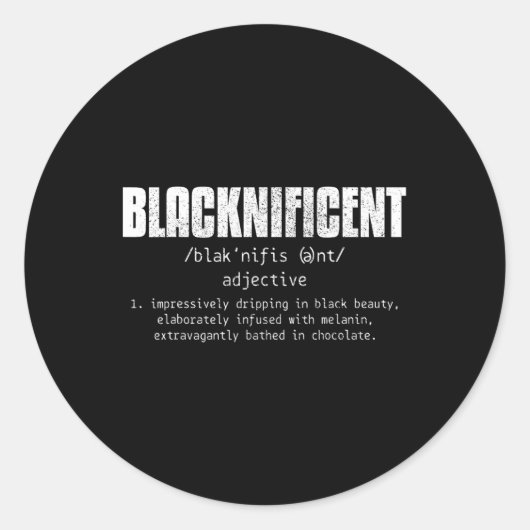 Blacknificent Definition Black History Juneteste Runder Aufkleber (Vorderseite)