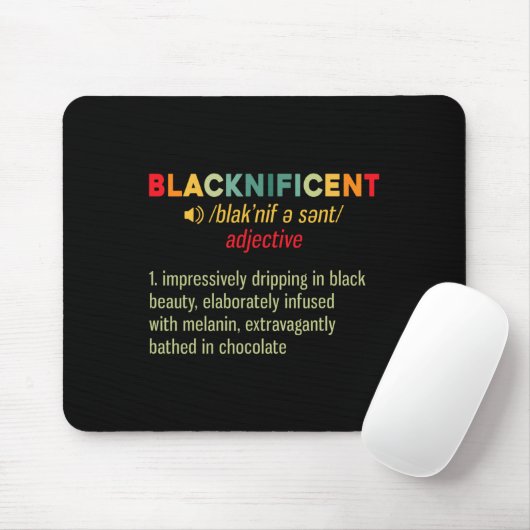 Blacknificent Definition Black Pride Black Mousepad (Mit Mouse)