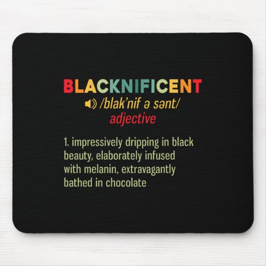 Blacknificent Definition Black Pride Black Mousepad (Vorne)
