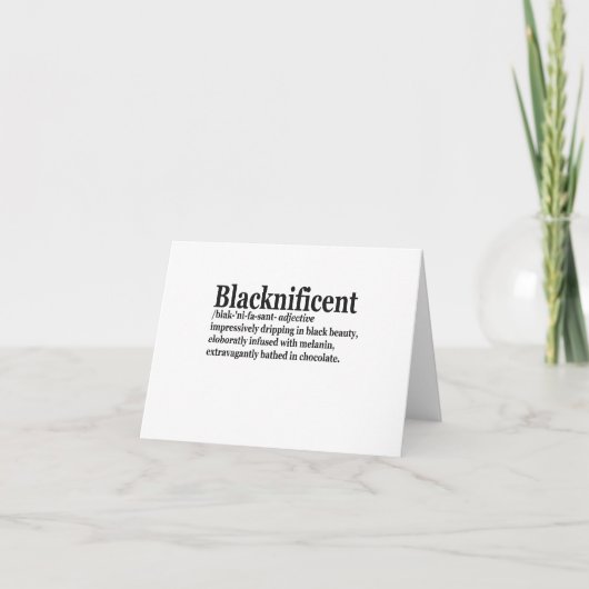 Blacknificent Definition Pro Black History Monat P Dankeskarte (Vorderseite)