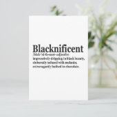 Blacknificent Definition Pro Black History Monat P Dankeskarte (Stehend Vorderseite)