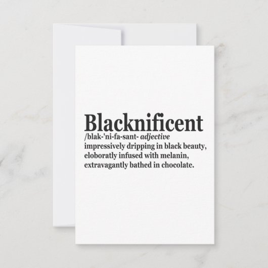 Blacknificent Definition Pro Black History Monat P Dankeskarte (Vorderseite)