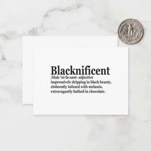 Blacknificent Definition Pro Black History Monat P Mitteilungskarte (Vorderseite/Rückseite Beispiel)