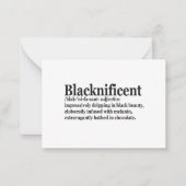 Blacknificent Definition Pro Black History Monat P Mitteilungskarte (Vorderseite)