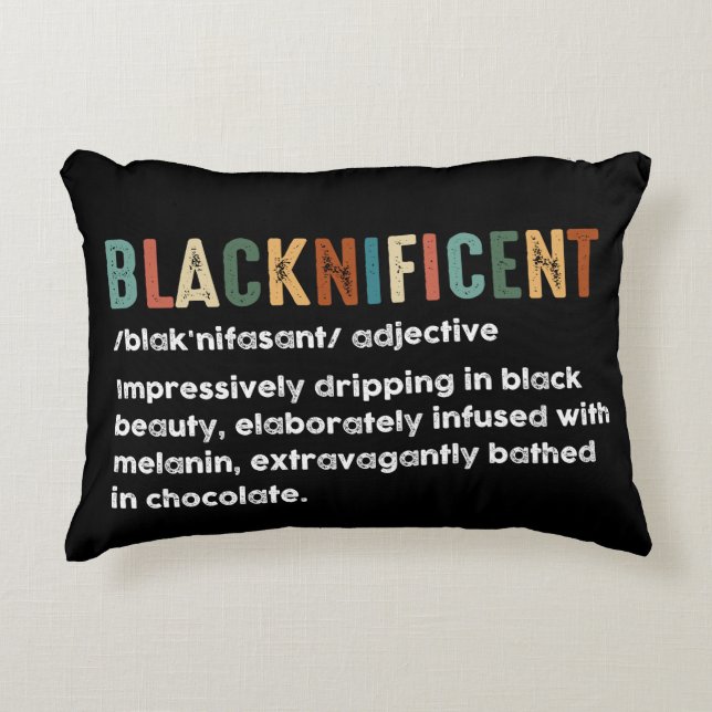 Blacknificent Funny Definition Black History Monat Dekokissen (Vorderseite)