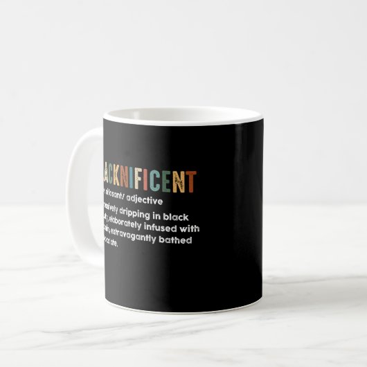 Blacknificent Funny Definition Black History Monat Kaffeetasse (Vorderseite Links)