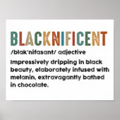 Blacknificent Funny Definition Black History Monat Poster (Vorne)