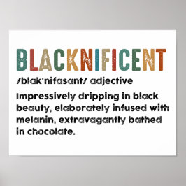 Blacknificent Funny Definition Black History Monat Poster