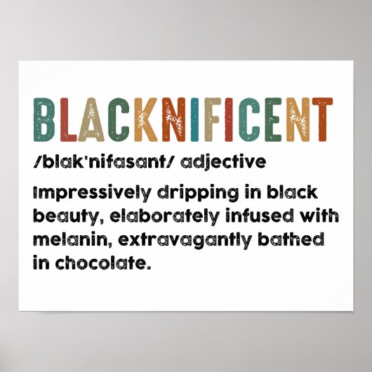 Blacknificent Funny Definition Black History Monat Poster (Vorne)