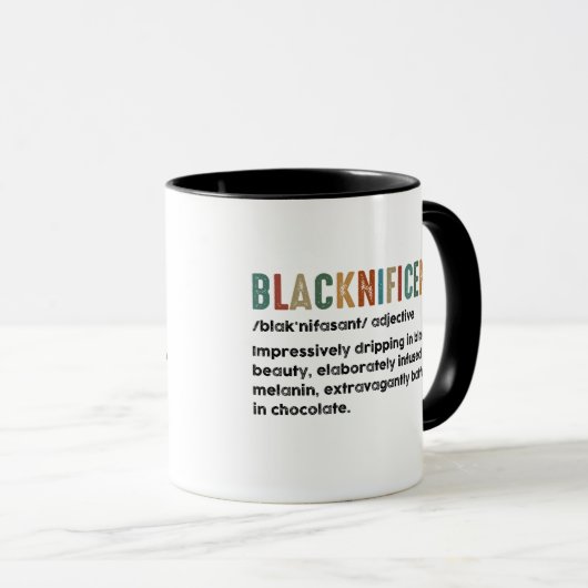 Blacknificent Funny Definition Black History Monat Tasse (VorderseiteRechts)
