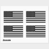 Blackout American Flag Rechteckiger Aufkleber (Blatt)