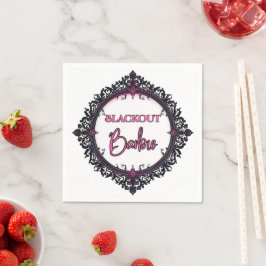 Blackout Barbie Bachelorette Napkins | Gothic Glam Serviette