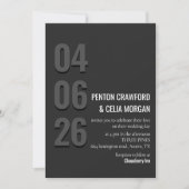 Blackout Date - Minimalist Wedding Invitation Einladung (Vorderseite)
