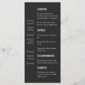 Blackout Minimalist Modern Wedding Menu Menükarte (Vorderseite)