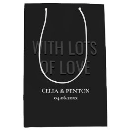 Blackout Minimalist Modern Wedding Mittlere Geschenktüte