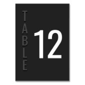 Blackout Minimalist Modern Wedding Table Card Tischnummer (Vorderseite)