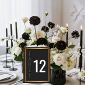 Blackout Minimalist Modern Wedding Table Card Tischnummer